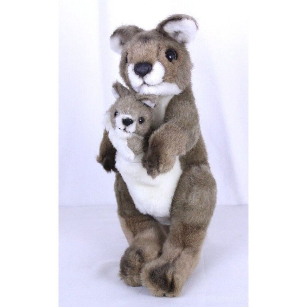 Plush Kangaroo and Joey Baby Appx 12" Tall  K & M International